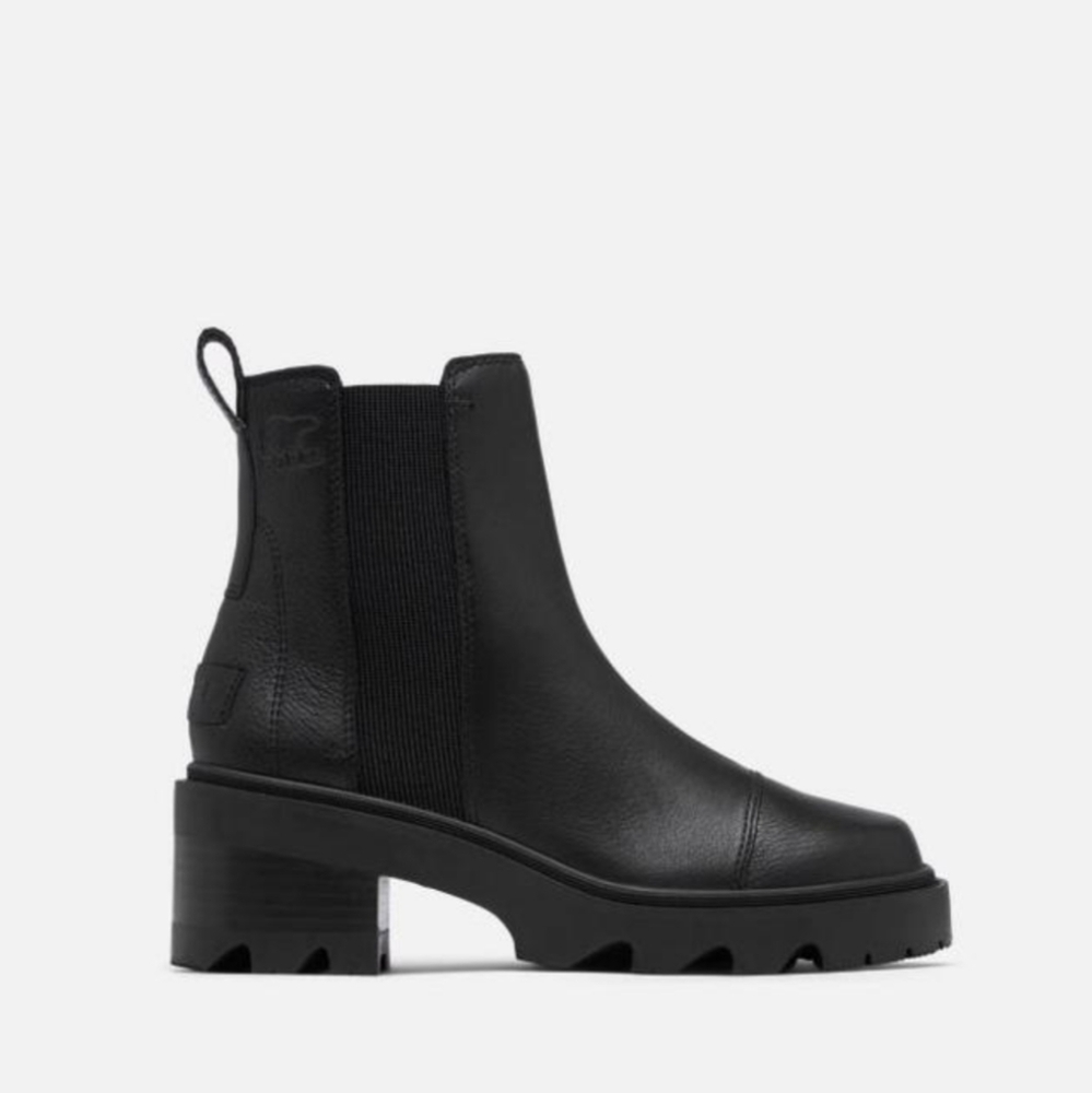 Sorel NEW NWT Womens Black Leather Chelsea Joan Now Boots Booties Waterproof - Picture 4 of 8